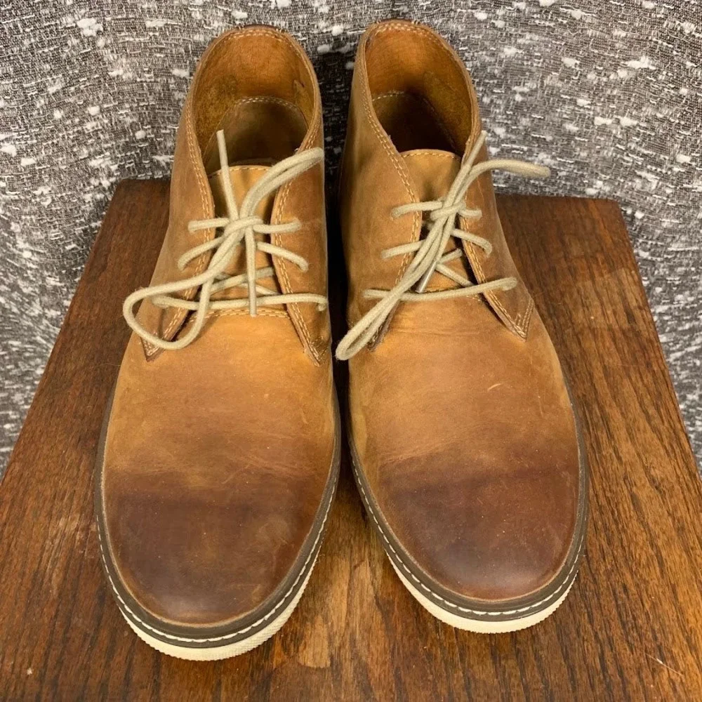 Johnston & Murphy Tan Leather McGuffey Chukka Boots Lace Up Mens 9.5